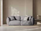 Canapea modulara 3 locuri, Chris-259, Micadoni Home, 220x100x80 cm, tesatura structurata chenille, gri beton