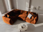 Coltar stanga 4 locuri, Chris-184, Micadoni Home, 295x210x80 cm, catifea, teracota