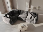 Coltar stanga 4 locuri, Chris-184, Micadoni Home, 295x210x80 cm, catifea, gri