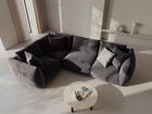 Coltar stanga 4 locuri, Chris-184, Micadoni Home, 295x210x80 cm, catifea, gri inchis