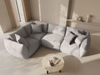 Coltar stanga 4 locuri, Chris-259, Micadoni Home, 295x210x80 cm, tesatura structurata chenille, natural