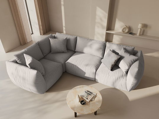 Coltar stanga 4 locuri, Chris-259, Micadoni Home, 295x210x80 cm, tesatura structurata chenille, natural
