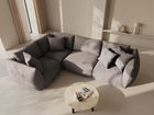 Coltar stanga 4 locuri, Chris-259, Micadoni Home, 295x210x80 cm, tesatura structurata chenille, bej sand