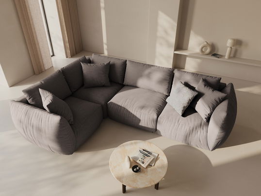 Coltar stanga 4 locuri, Chris-259, Micadoni Home, 295x210x80 cm, tesatura structurata chenille, bej sand