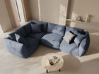 Coltar stanga 4 locuri, Chris-259, Micadoni Home, 295x210x80 cm, tesatura structurata chenille, albastru muted