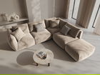 Coltar modular dreapta 4 locuri, Chris-184, Micadoni Home, 295x290x80 cm, catifea, ecru
