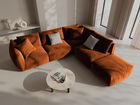 Coltar modular dreapta 4 locuri, Chris-184, Micadoni Home, 295x290x80 cm, catifea, teracota