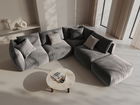 Coltar modular dreapta 4 locuri, Chris-184, Micadoni Home, 295x290x80 cm, catifea, gri