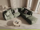 Coltar modular dreapta 4 locuri, Chris-259, Micadoni Home, 295x290x80 cm, tesatura structurata chenille, verde deschis