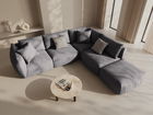 Coltar modular dreapta 4 locuri, Chris-259, Micadoni Home, 295x290x80 cm, tesatura structurata chenille, gri beton