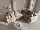 Coltar dreapta 4 locuri, Chris-184, Micadoni Home, 295x210x80 cm, catifea, ecru