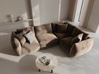 Coltar dreapta 4 locuri, Chris-184, Micadoni Home, 295x210x80 cm, catifea, maro deschis