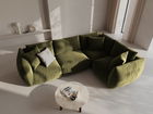 Coltar dreapta 4 locuri, Chris-184, Micadoni Home, 295x210x80 cm, catifea, verde deschis