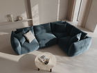 Coltar dreapta 4 locuri, Chris-184, Micadoni Home, 295x210x80 cm, catifea, albastru pastel