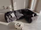 Coltar dreapta 4 locuri, Chris-184, Micadoni Home, 295x210x80 cm, catifea, gri inchis