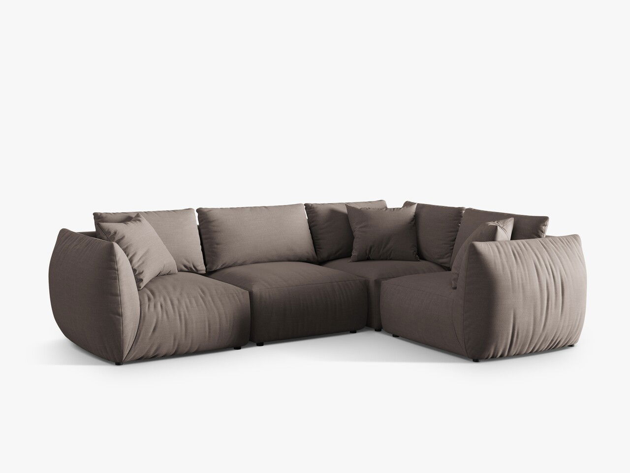 Coltar dreapta 4 locuri, Chris-259, Micadoni Home, 295x210x80 cm, tesatura structurata chenille, bej sand