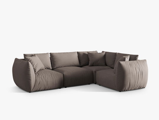 Coltar dreapta 4 locuri, Chris-259, Micadoni Home, 295x210x80 cm, tesatura structurata chenille, bej sand