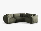 Coltar dreapta 4 locuri, Chris-259, Micadoni Home, 295x210x80 cm, tesatura structurata chenille, verde deschis