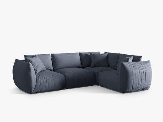 Coltar dreapta 4 locuri, Chris-259, Micadoni Home, 295x210x80 cm, tesatura structurata chenille, albastru muted