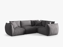 Coltar dreapta 4 locuri, Chris-259, Micadoni Home, 295x210x80 cm, tesatura structurata chenille, gri beton
