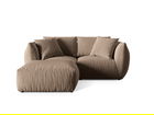 Coltar modular reversibil 4 locuri, Chris-184, Micadoni Home, 220x200x80 cm, catifea, maro deschis