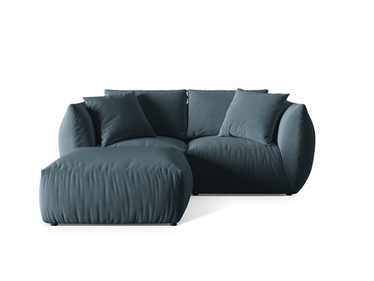 Coltar modular reversibil 4 locuri, Chris-184, Micadoni Home, 220x200x80 cm, catifea, albastru pastel
