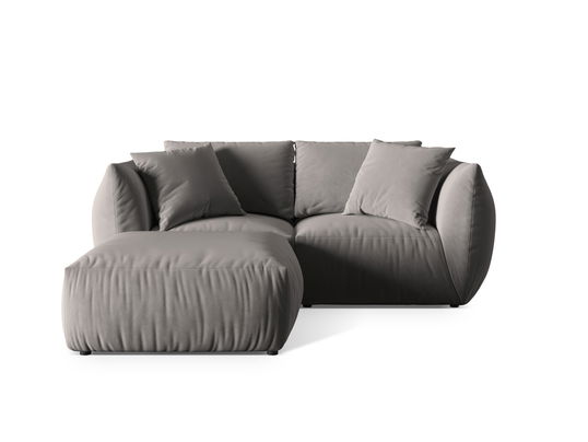 Coltar modular reversibil 4 locuri, Chris-184, Micadoni Home, 220x200x80 cm, catifea, gri