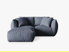 Coltar modular reversibil 4 locuri, Chris-259, Micadoni Home, 220x200x80 cm, tesatura structurata chenille, albastru muted