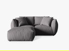 Coltar modular reversibil 4 locuri, Chris-259, Micadoni Home, 220x200x80 cm, tesatura structurata chenille, gri beton