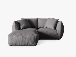 Coltar modular reversibil 4 locuri, Chris-259, Micadoni Home, 220x200x80 cm, tesatura structurata chenille, gri beton