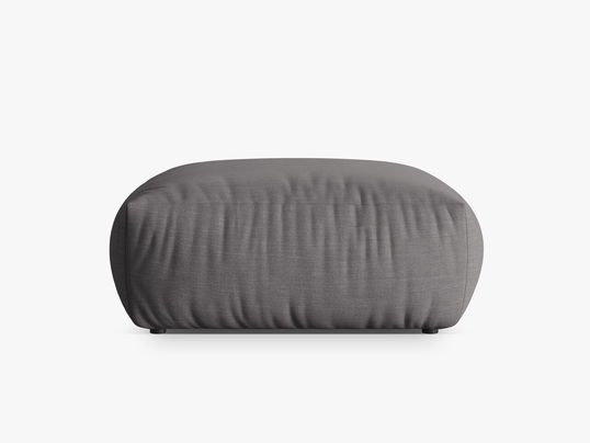Taburet, Chris-259, Micadoni Home, 100x100x43 cm, tesatura structurata chenille, gri beton