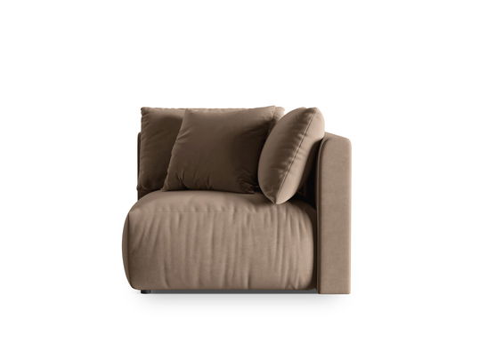 Modul pentru canapea, 1 loc, Chris-184, Micadoni Home, 100x100x80 cm, catifea, maro deschis