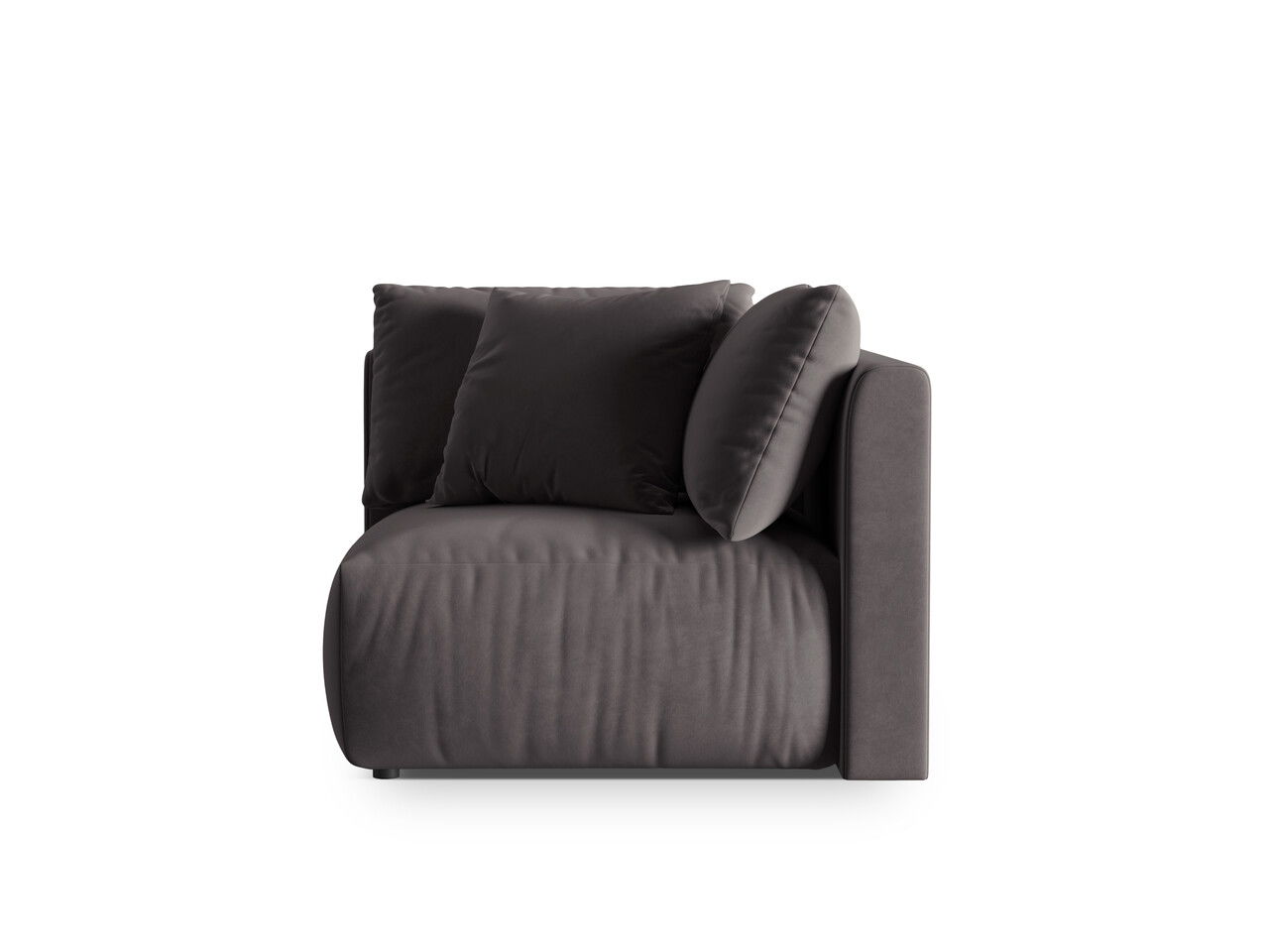 Modul pentru canapea, 1 loc, Chris-184, Micadoni Home, 100x100x80 cm, catifea, gri inchis