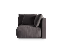 Modul pentru canapea, 1 loc, Chris-184, Micadoni Home, 100x100x80 cm, catifea, gri inchis