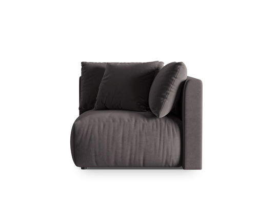 Modul pentru canapea, 1 loc, Chris-184, Micadoni Home, 100x100x80 cm, catifea, gri inchis
