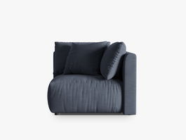 Modul pentru canapea, 1 loc, Chris-259, Micadoni Home, 100x100x80 cm, tesatura structurata chenille, albastru muted