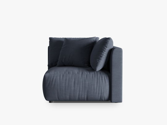 Modul pentru canapea, 1 loc, Chris-259, Micadoni Home, 100x100x80 cm, tesatura structurata chenille, albastru muted