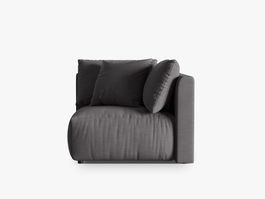 Modul pentru canapea, 1 loc, Chris-259, Micadoni Home, 100x100x80 cm, tesatura structurata chenille, gri beton