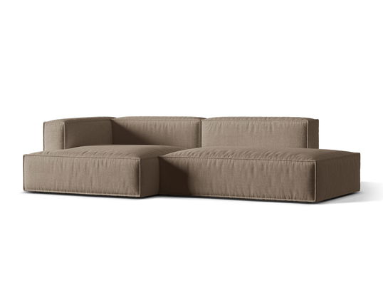 Coltar modular stanga 4 locuri, Nuria-215, Micadoni Home, 312x147x72 cm, tesatura structurata chenille, cappuccino