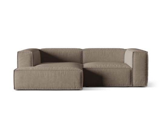 Coltar modular stanga 3 locuri, Nuria-88, Micadoni Home, 252x147x72 cm, catifea, gri beton