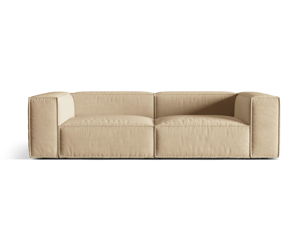 Canapea 4 locuri, Nuria-88, Micadoni Home, 250x110x72 cm, catifea, bej nude