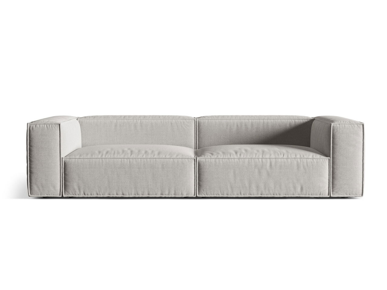 Canapea 5 locuri, Nuria-215, Micadoni Home, 290x110x72 cm, tesatura structurata chenille, gri deschis