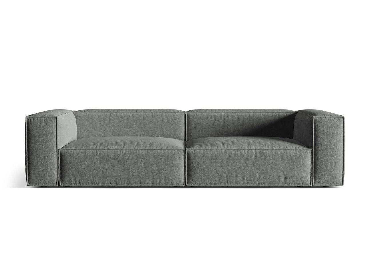 Canapea 5 locuri, Nuria-215, Micadoni Home, 290x110x72 cm, tesatura structurata chenille, gri