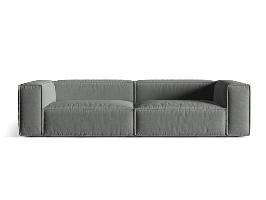 Canapea 5 locuri, Nuria-215, Micadoni Home, 290x110x72 cm, tesatura structurata chenille, gri