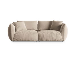 Canapea modulara 4 locuri, Chris-184, Micadoni Home, 260x100x80 cm, catifea, ecru