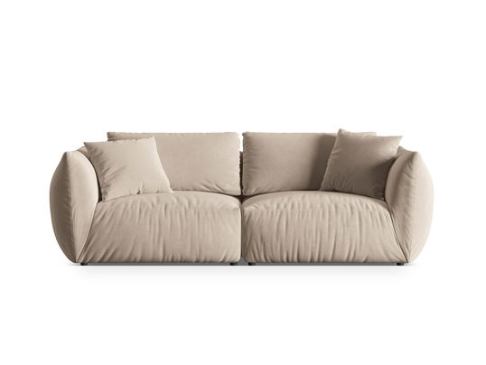 Canapea modulara 4 locuri, Chris-184, Micadoni Home, 260x100x80 cm, catifea, ecru