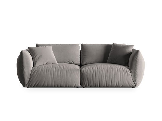 Canapea modulara 4 locuri, Chris-184, Micadoni Home, 260x100x80 cm, catifea, gri