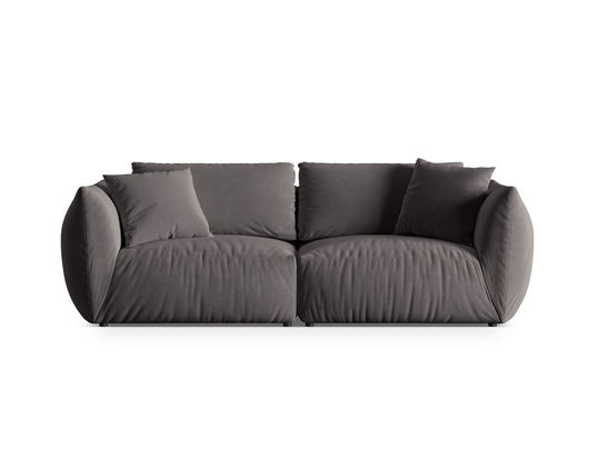 Canapea modulara 4 locuri, Chris-184, Micadoni Home, 260x100x80 cm, catifea, gri inchis