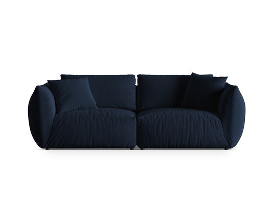 Canapea modulara 4 locuri, Chris-184, Micadoni Home, 260x100x80 cm, catifea, albastru regal