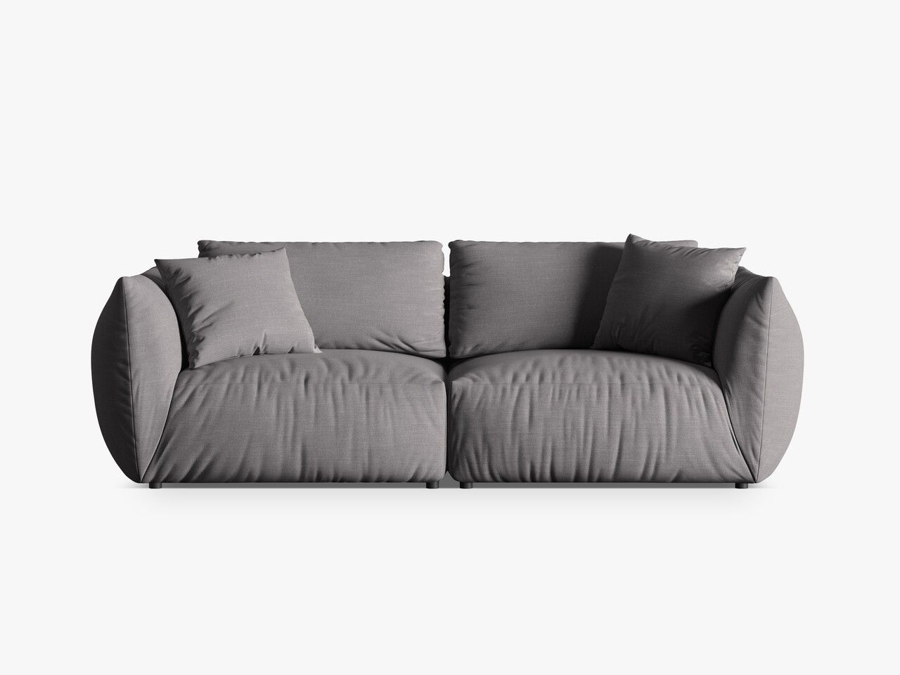 Canapea modulara 4 locuri, Chris-259, Micadoni Home, 260x100x80 cm, tesatura structurata chenille, gri beton